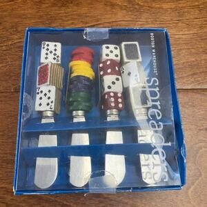 BOSTON WAREHOUSE Dice Chips Deck of Cards Knife Spreaders